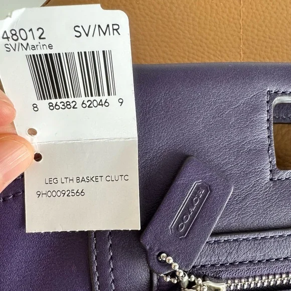 Coach Purple Leather Top Handle Bag - Picture 7 of 8